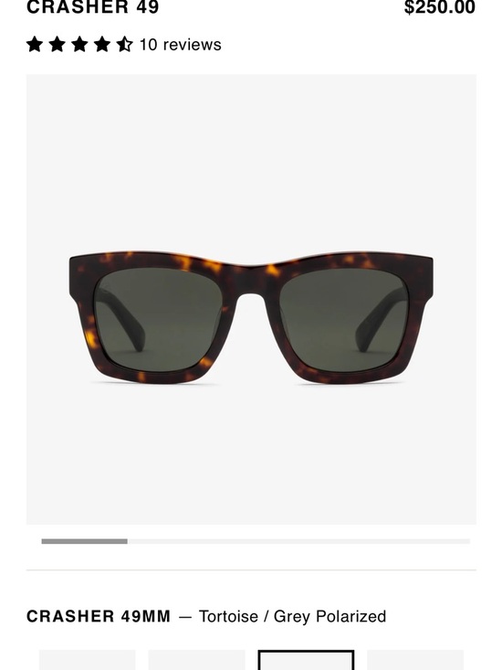 Electric Picks Accessories - Crasher 49mm Tortoise Sunglasses - Grey Polarized